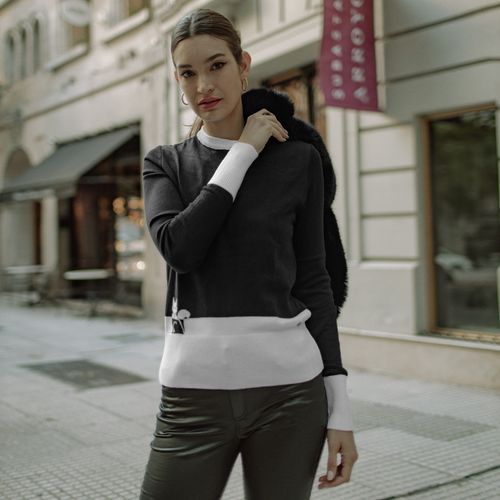 suéter feminino em tricô leve e pratico preto