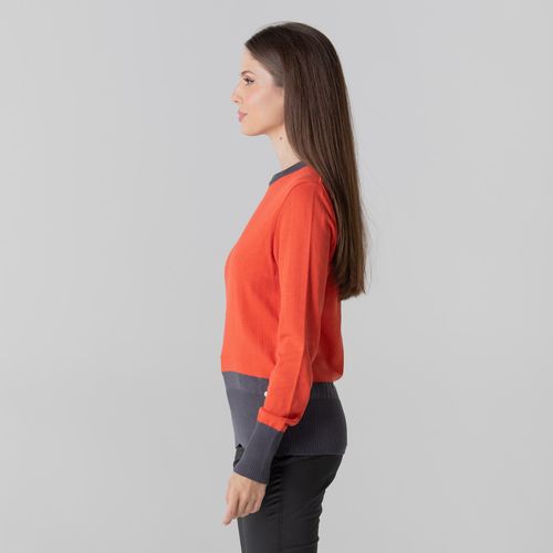 blusa feminina em tricô fiero laranja