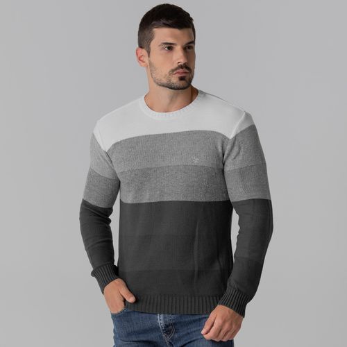 suéter degrade masculino tom cinza fiero