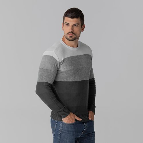suéter masculino em tricô cinza
