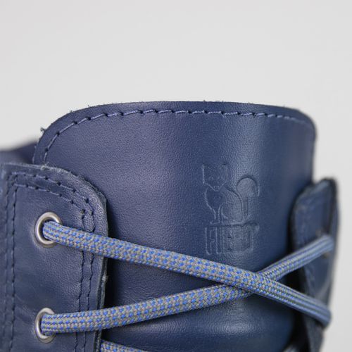 calçado masculina em couro azul para baixas temperaturas