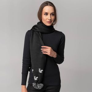 cachecol preto feminino fiero tricô premium