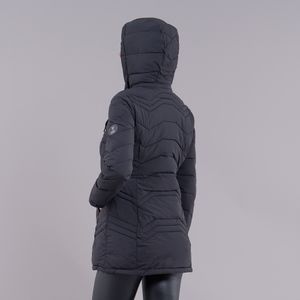 casaco puffer feminino preto para o frio com capuz
