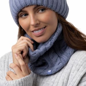 cachecol azul gola feminino forrado em lã