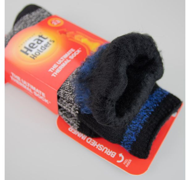 Calze Termiche HEAT HOLDERS Alte Al Ginocchio – Extra Lunghe, Uomo, Taglia 6-11 UK, Nero, 7 Volte Più Calde Del Cotone