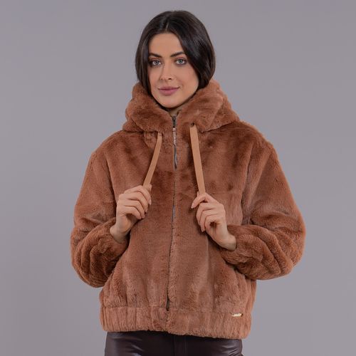 casaco feminino para o frio aveludado marrom