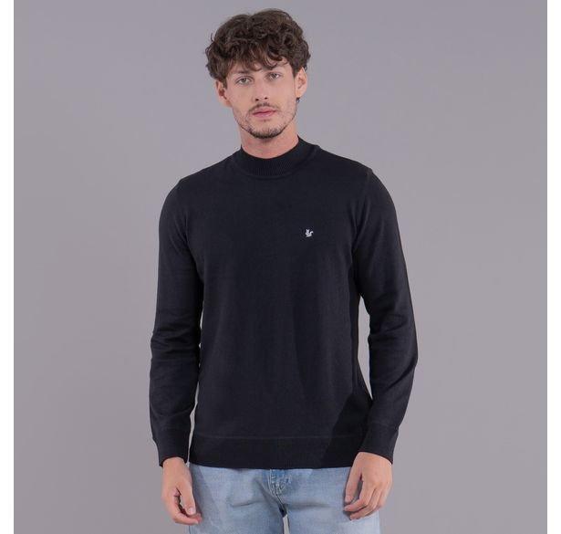 blusa masculina em tricô preta wengen