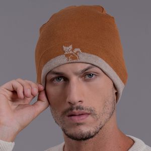 gorro Polar Fox bege e marrom