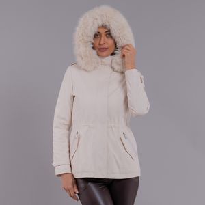 casaco longo feminino Cork com capuz removível