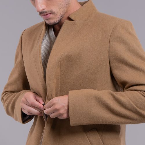 casaqueto masculino lã batida marrom forro thermo fleece