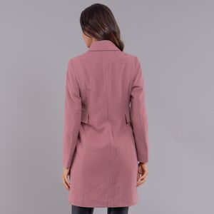 sobretudo lã batida feminino cor rosa