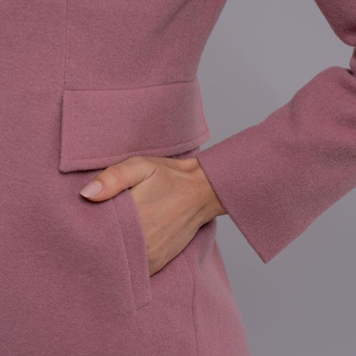 casaco longo feminino lã rosa ideal para o frio