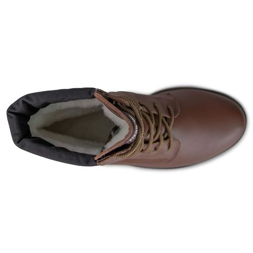 bota masculina couro impermeável marrom estilo coturno