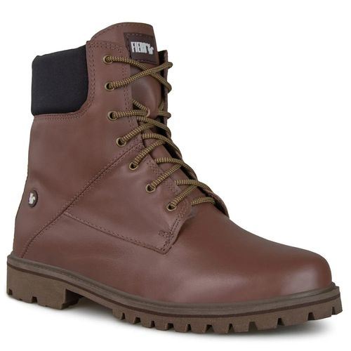 bota masculina para o frio intenso em couro marrom