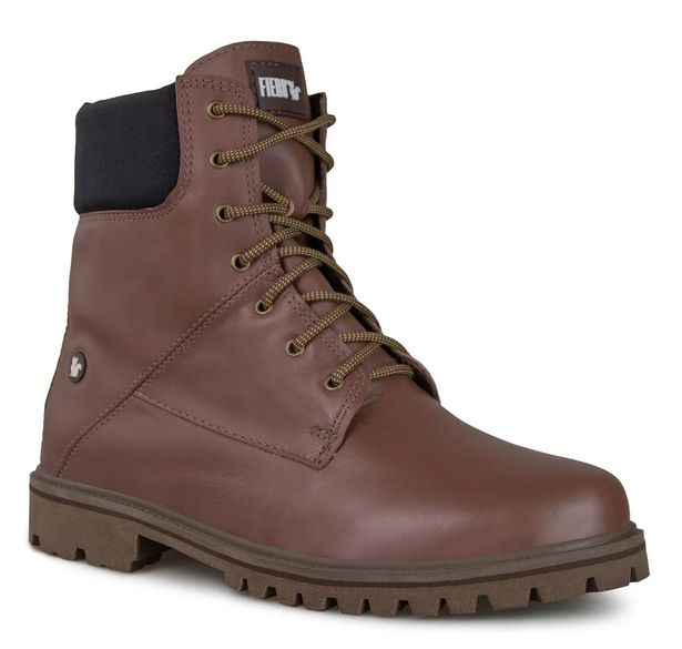 bota masculina para o frio intenso em couro marrom