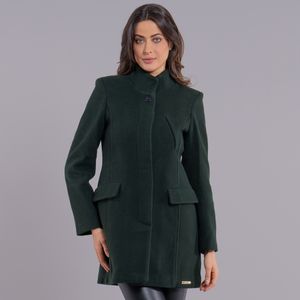 casaco feminino verde em lã uruguaia