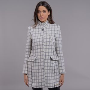 casaco feminino xadrez em lã Trier