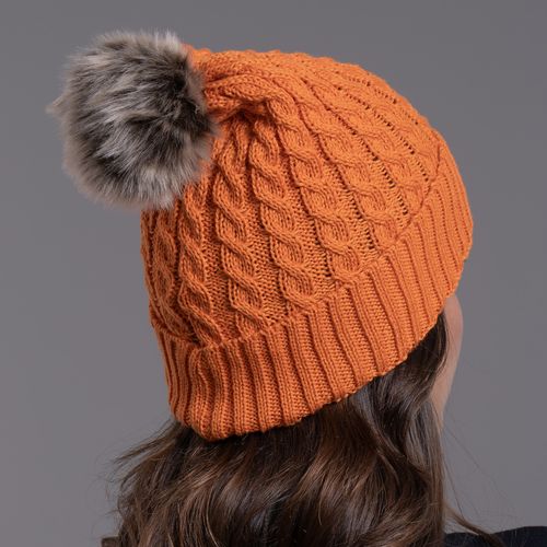 gorro laranja em tricô de alta qualidade