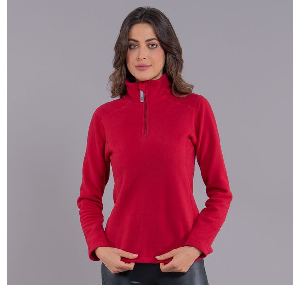 fleece polar vermelho feminino Nuuk para neve