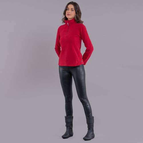 agasalho feminino em fleece vermelho