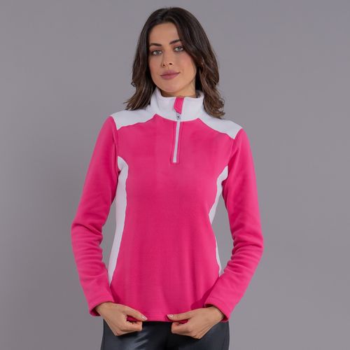 fleeece feminino nuuk rosa branco