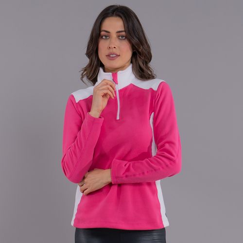 blusa feminina para neve térmica pink branco