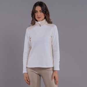 fleece polar feminino branco com bege para neve