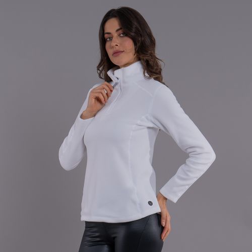 blusa branca feminina em fleece térmico