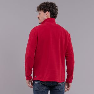 fleece masculino meio zíper vermelho