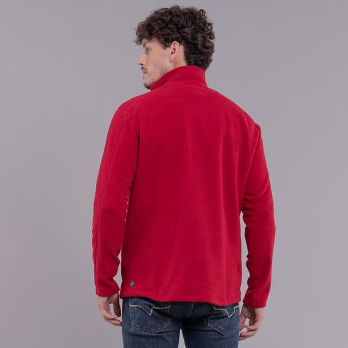 fleece masculino meio zíper vermelho