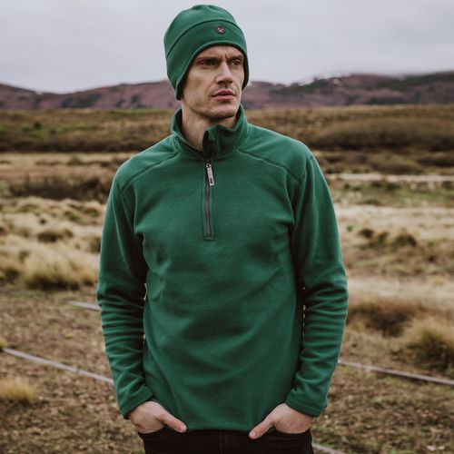 blusa fleece masculina meio zíper verde