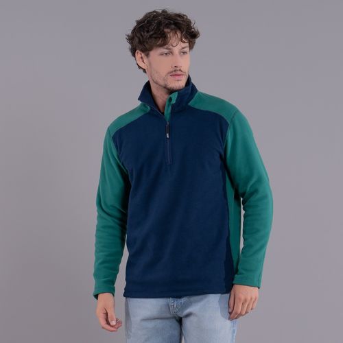 blusa polar azul e verde Nuuk Masculino