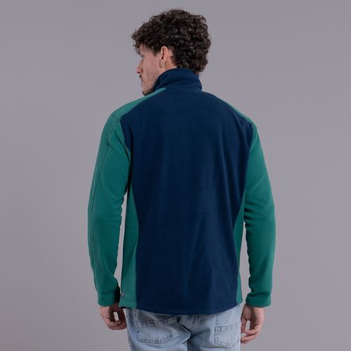 agasalho em fleece masculino azul verde