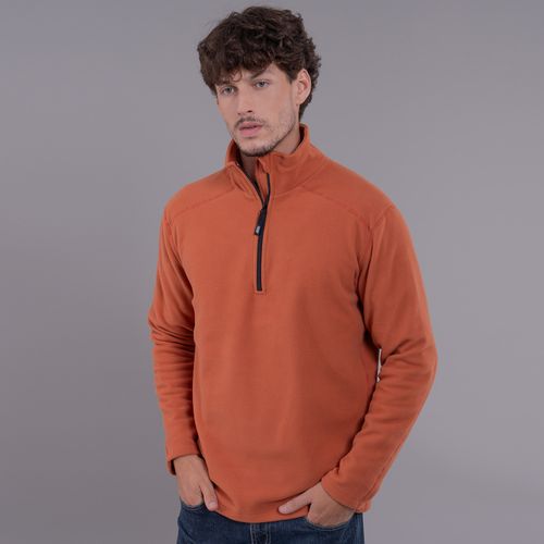 blusa em fleece terracota masculina