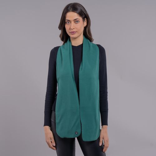 cachecol verde floresta feminino em fleece para usar na neve