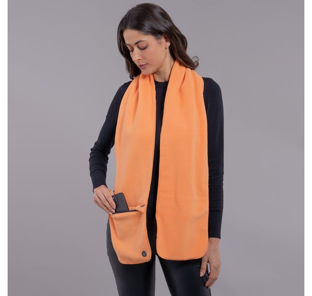 cachecol com zíper Polar Fleece Laranja feminino