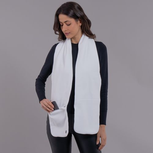 cachecol Off White com zíper Polar Fleece