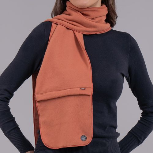 lenço de pescoço feminino thermo fleece terracota