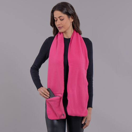 cachecol de fleece duplo rosa pink