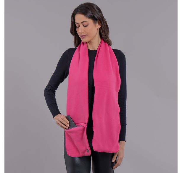 cachecol de fleece duplo rosa pink