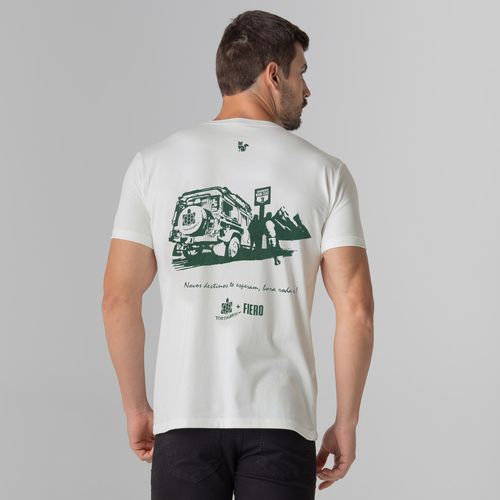 camiseta manga curta masculina Tortugando off white