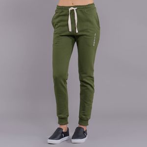 calça feminina em moletom verde Jogger Fiero Space