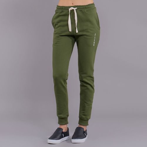 calça feminina em moletom verde Jogger Fiero Space