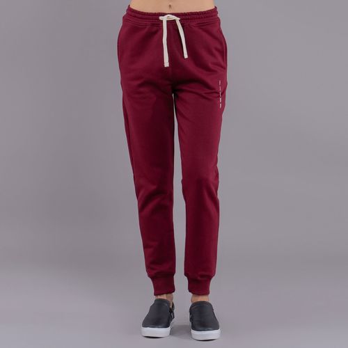 calça feminina em moletom bordô Jogger Fiero Space