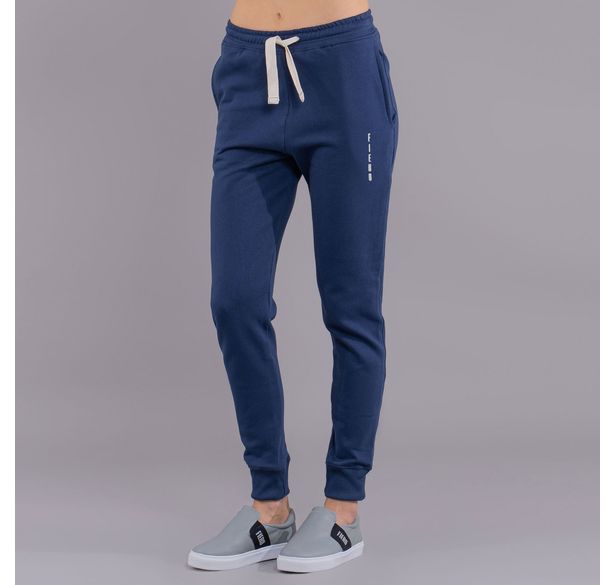 calça azul feminina em moletom fiero