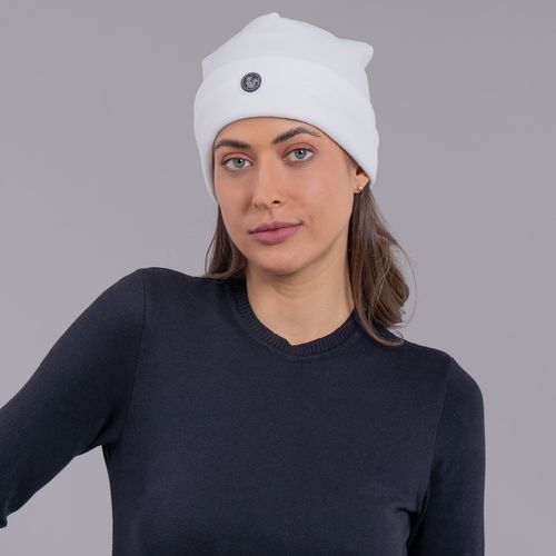 gorro unissex em fleece off white