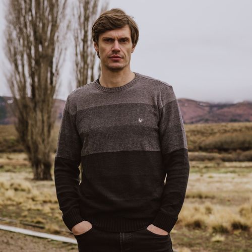 suéter tricô degrade cinza masculino