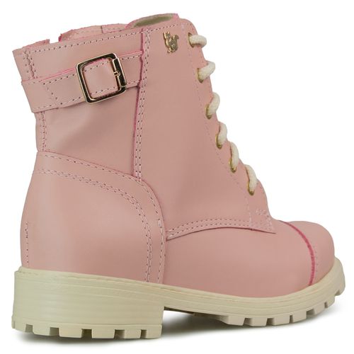 bota infantil de couro rosa