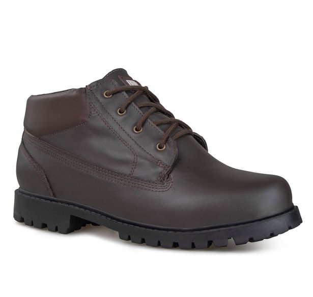 bota masculina cano curto couro café