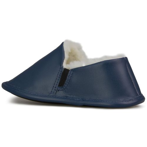 pantufa infantil para frio couro azul marinho